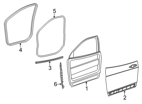 Front Door Panel Diagram for 68640464AA