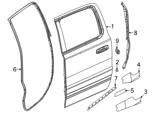 Front Door Outer Repair Door Diagram for 68573214AA