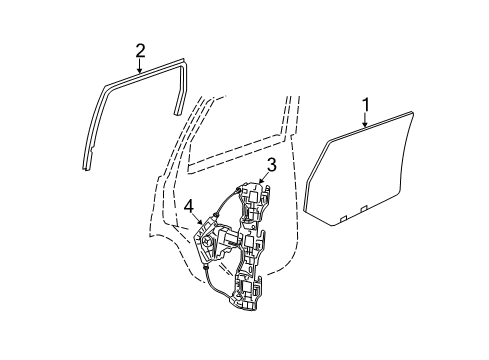 Rear Door Glass Diagram for 68084823AD