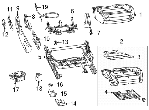 2024 Dodge Charger Daytona Passenger Seat Components Diagram 6