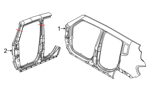 Body Side Aperture Outer Panel Diagram for 68627767AA