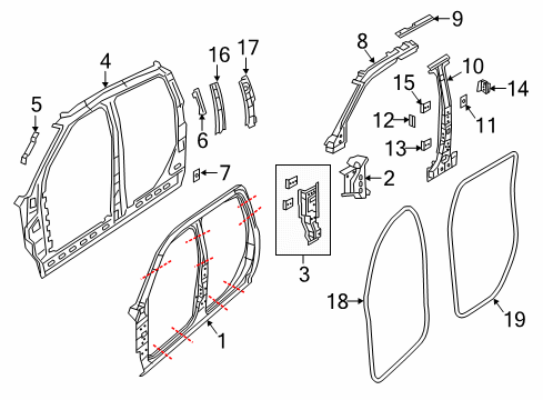 PANEL-BODY SIDE APERTURE INNER CO Diagram for 68605184AA