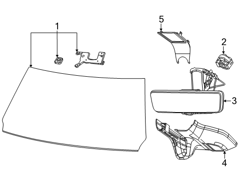 Inside Rear View Mirror Diagram for 68429315AB