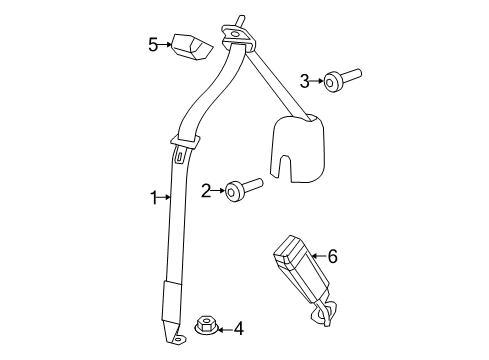 2Nd Row Outer Seat Belt Diagram for 7JE38TX7AB