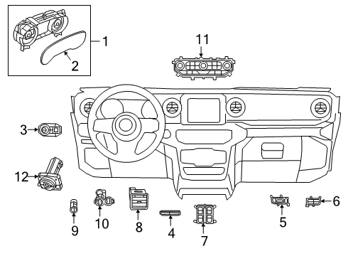 Instrument Panel Cluster Diagram for 68525952AE