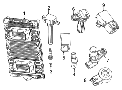 Engine Controller Module Diagram for 68493659AC