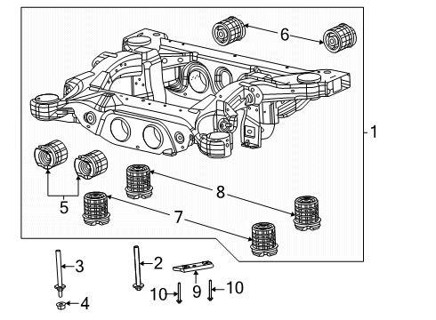Rear Suspension Cradle Diagram for 68585897AC
