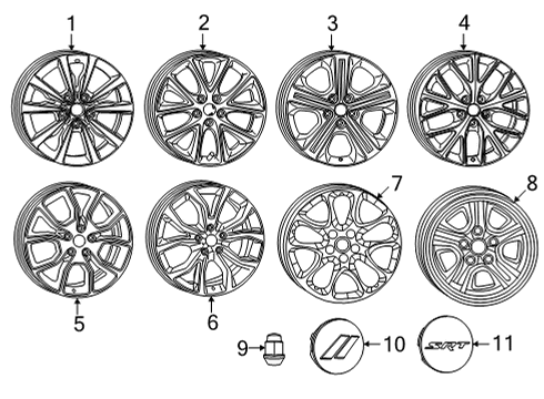 Wheel Center Cap Diagram for 68632004AA