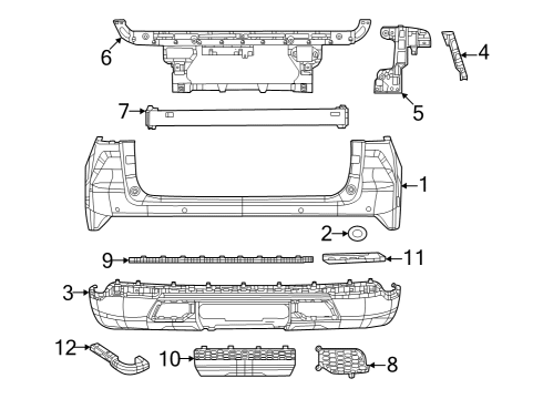 Rear Lower Fascia Diagram for 68581160AA
