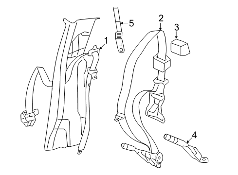 Rear Outer Seat Belt Diagram for 5KS491X7AC