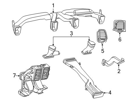 Duct-Center Distribution Diagram for 68196084AF