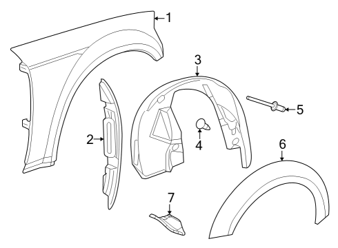 Front Fender Diagram for 68660686AA