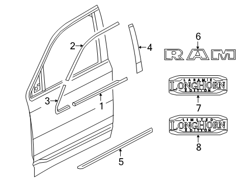 NAMEPLATE-Front Door Diagram for 68568439AA