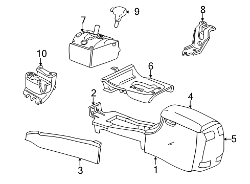 Rear Console Diagram for TJ301DVAB