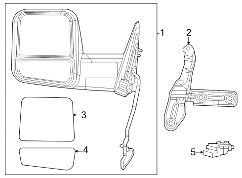 Outside Rearview Mirror Diagram for 68509658AF