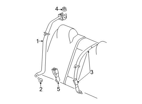 Front Seat Belt Diagram for 1SG581R5AK