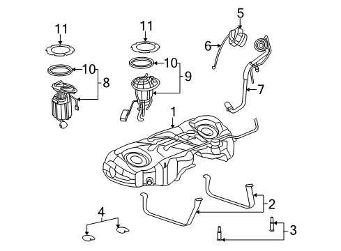 Fuel Pump/Level Unit Diagram for 68586450AA