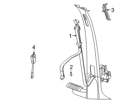 Front Outer Belt Assembly Diagram for 5JL401L8AF