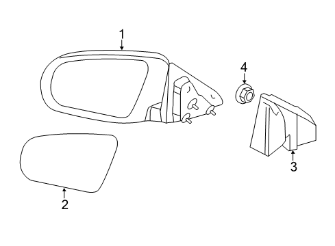Outside Rearview Electric Mirror Diagram for 1AL051A4AD