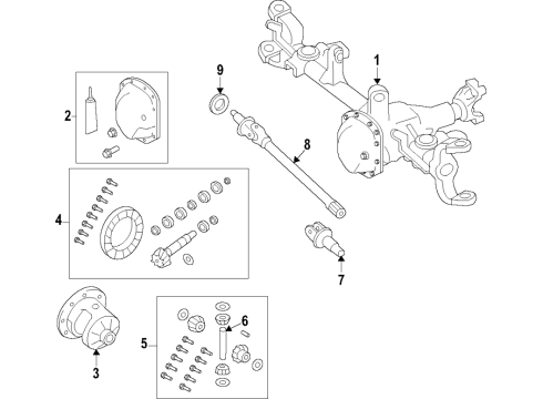 Service Front Axle Diagram for 68635465AA