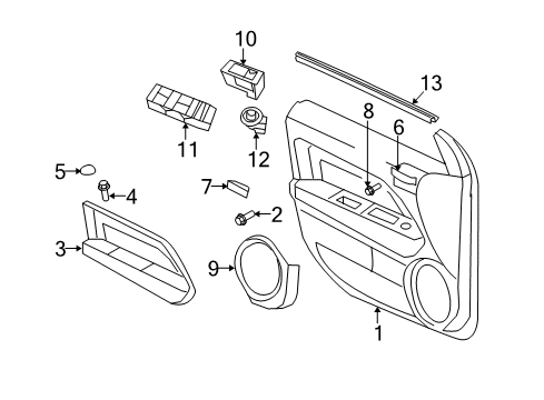 Front Door Bolster Diagram for 1JL971K2AB
