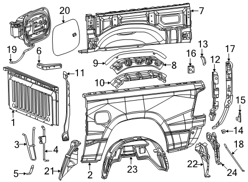 2025 Ram 1500 Front & Side Panels Diagram 3