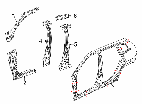 Body Side Aperture Panel Diagram for 68640476AA