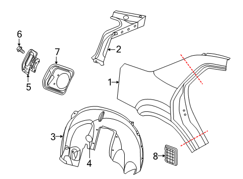 Fuel Fill Door Diagram for 68498792AA
