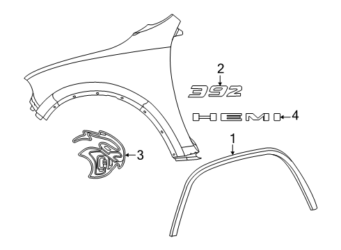 Front Fender Diagram for 68402188AB