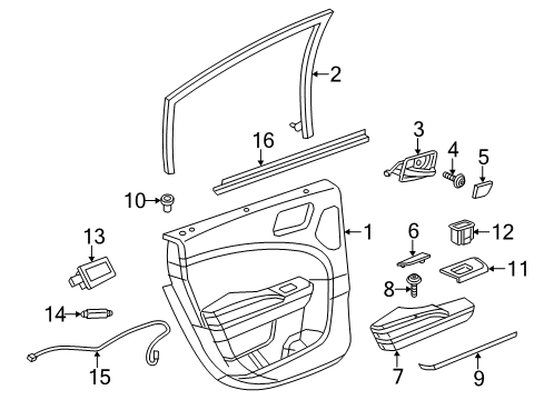 Front Door Trim Diagram for 6QY693X9AC