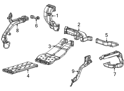 Air Conditioning And Heater Duct Diagram for 68585443AC