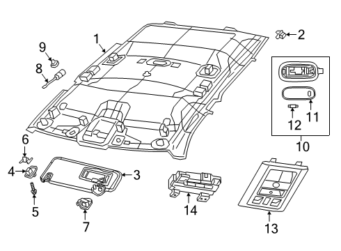 Overhead Console Diagram for 7KX201X7AA