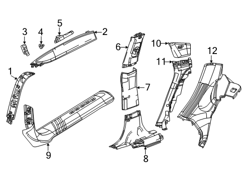 2025 Dodge Charger Daytona Interior Trim - Pillars Diagram 2