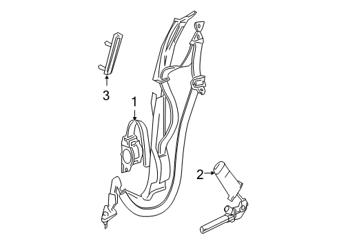 Front Inner Seat Belt Diagram for 1AK421D1AD