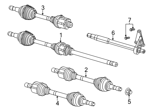 Axle Half Shaft Diagram for 68520295AE