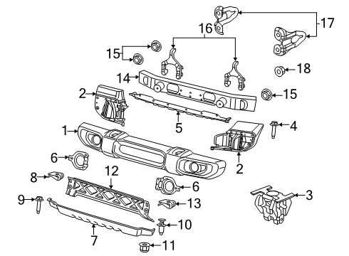 2022 Jeep Gladiator Bumper & Components - Front Diagram 3