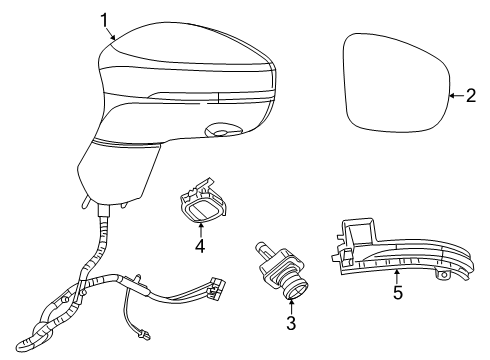 Outside Rearview Mirror Diagram for 6YW80DX8AC