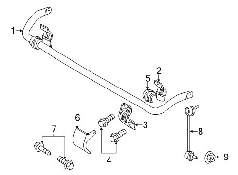 Clamp-STABILIZER Bar Diagram for 68469871AA