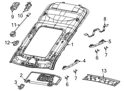 2023 Jeep Grand Cherokee L Interior Trim - Roof Diagram 3