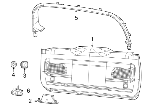 Panel-LIFTGATE Trim Upper Diagram for 6ML39WT3AC