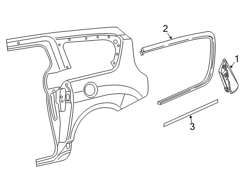 Quarter Trim Molding Diagram for 68497494AB