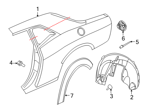 Body Side Aperture Rear Panel Diagram for 68440576AB