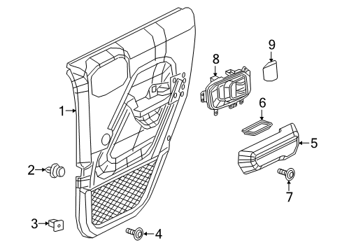 Rear Door Trim Panel Diagram for 7ZF58TX7AA