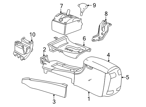 Console Shifter Bezel Diagram for SG311AZAE