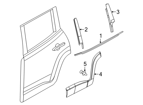 WEATHERST-REAR DOOR BELT OUTER Diagram for 68725255AA