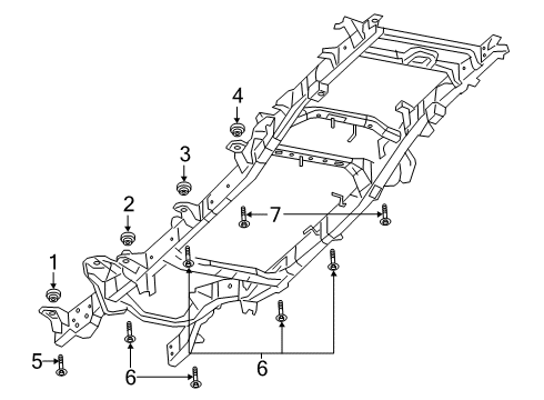 Body Hold Down Isolator Diagram for 68505697AA