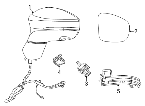 Outside Rearview Mirror Diagram for 7RW58DX8AA