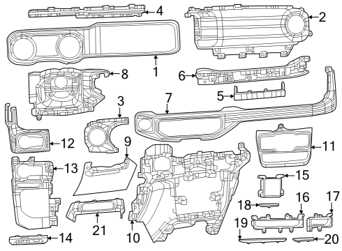 Instrument Panel Bezel Diagram for 7SA85TX7AA