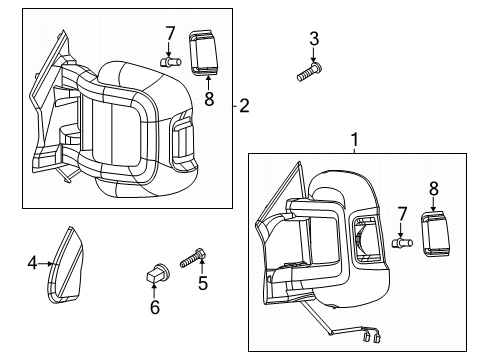 Outside Rearview Mirror Diagram for 7SV24JXWAA