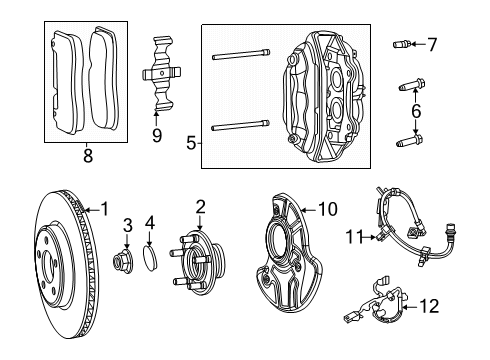 Brake Hub Diagram for 68577637AA